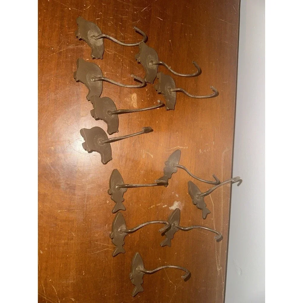 Shower Curtain Hooks 12pc Rustic Wildlife Lodge Brown Bear and Fish
